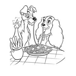 Coloring pages: Lady and the Tramp - Free Printable Coloring Pages