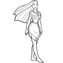 Coloring pages: Pocahontas - Free Printable Coloring Pages