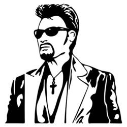Coloring page: Johnny Hallyday (Celebrities) #123126 - Free Printable Coloring Pages
