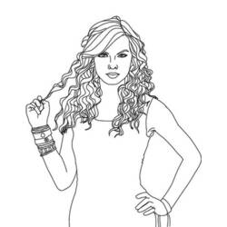 Coloring page: Taylor Swift (Celebrities) #123865 - Free Printable Coloring Pages