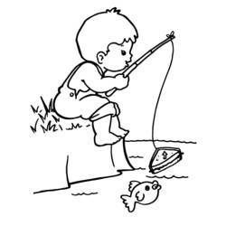 Coloring pages: Fisherman - Free Printable Coloring Pages